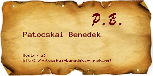 Patocskai Benedek névjegykártya