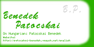 benedek patocskai business card